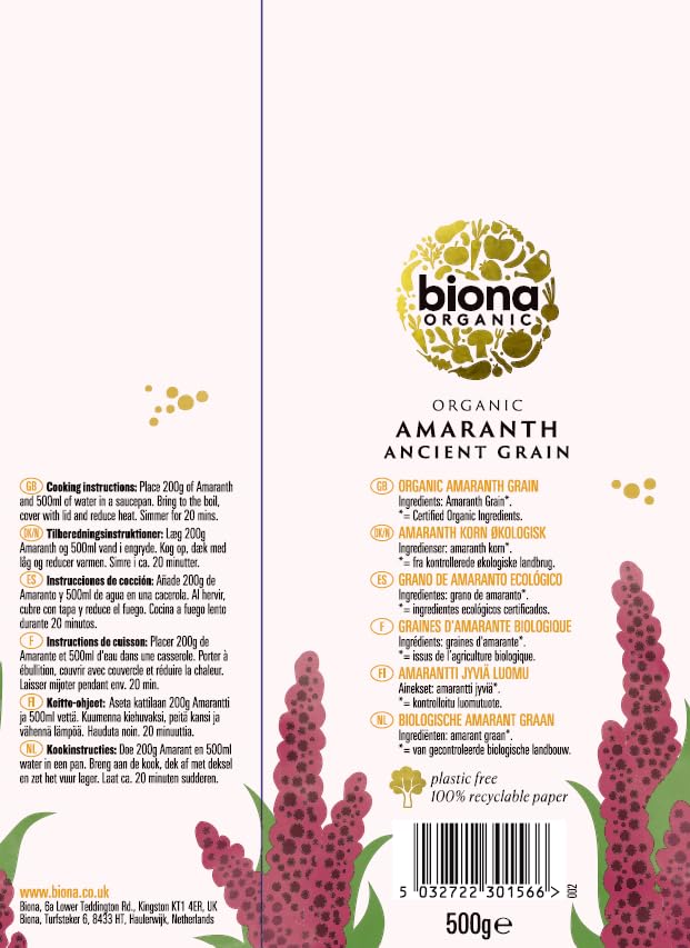 Biona Amaranth Seeds, 500 g