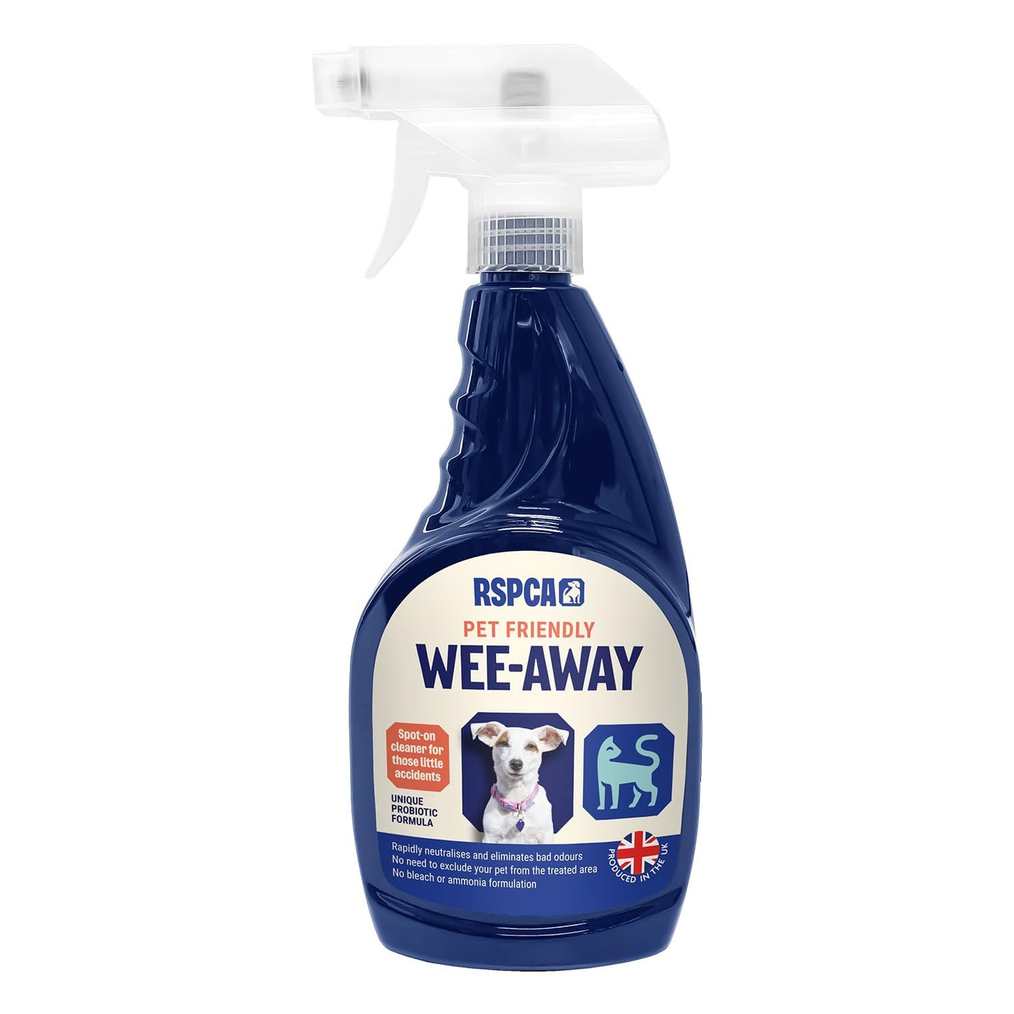 RSPCA 2 x 500ml Pet Stain and Odour Remover Wee Away | Pet Friendly | Probiotic Cleaning - Discourage From Repeat Marking