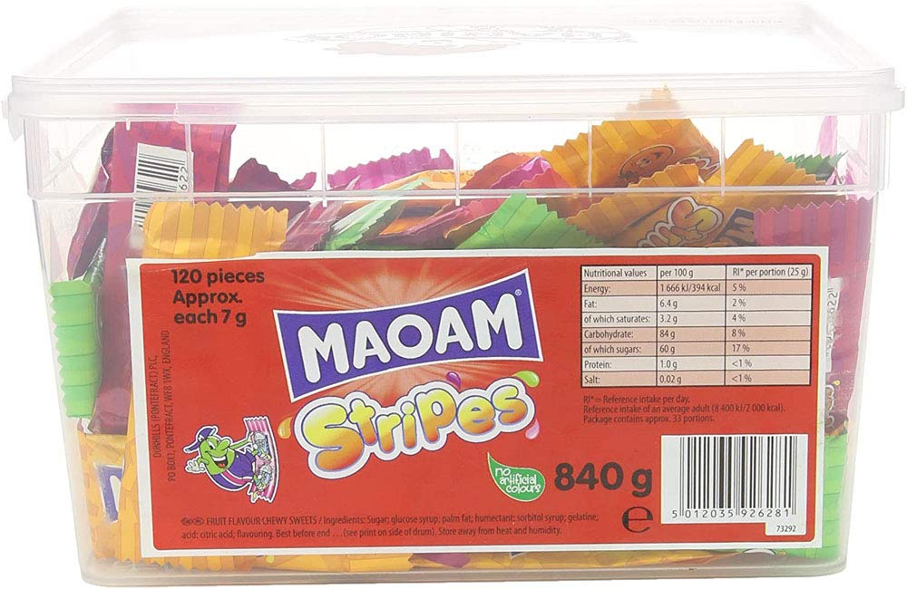 Maoam Stripes Sweets Drum, 840g