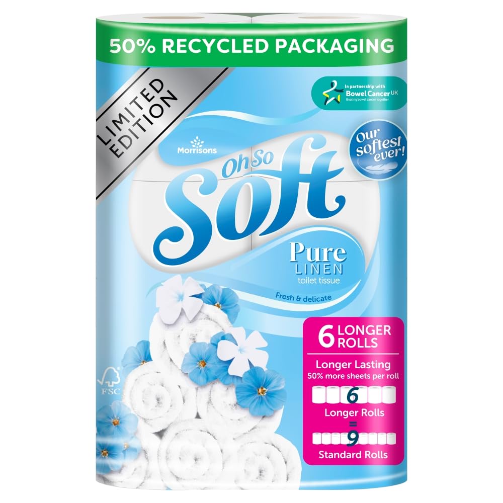 Morrisons Pure Linen 6 Mega Toilet Roll