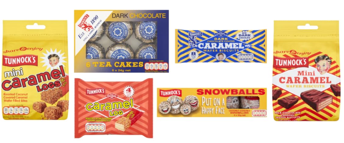 Tunnock's Variety Pack, Caramel Logs, Tea Cakes, Snowballs, Wafer Biscuits, Milk & Dark Chocolate