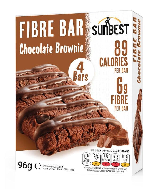 Sunbest 4 Pack Chocolate Brownie Fibre Bar (4X 24g)