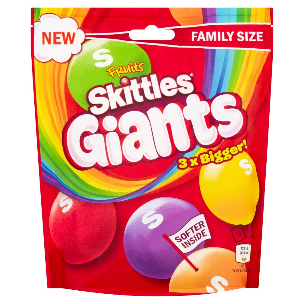 Skittles Giants Fruit Sweets Pouch Bag, 132g