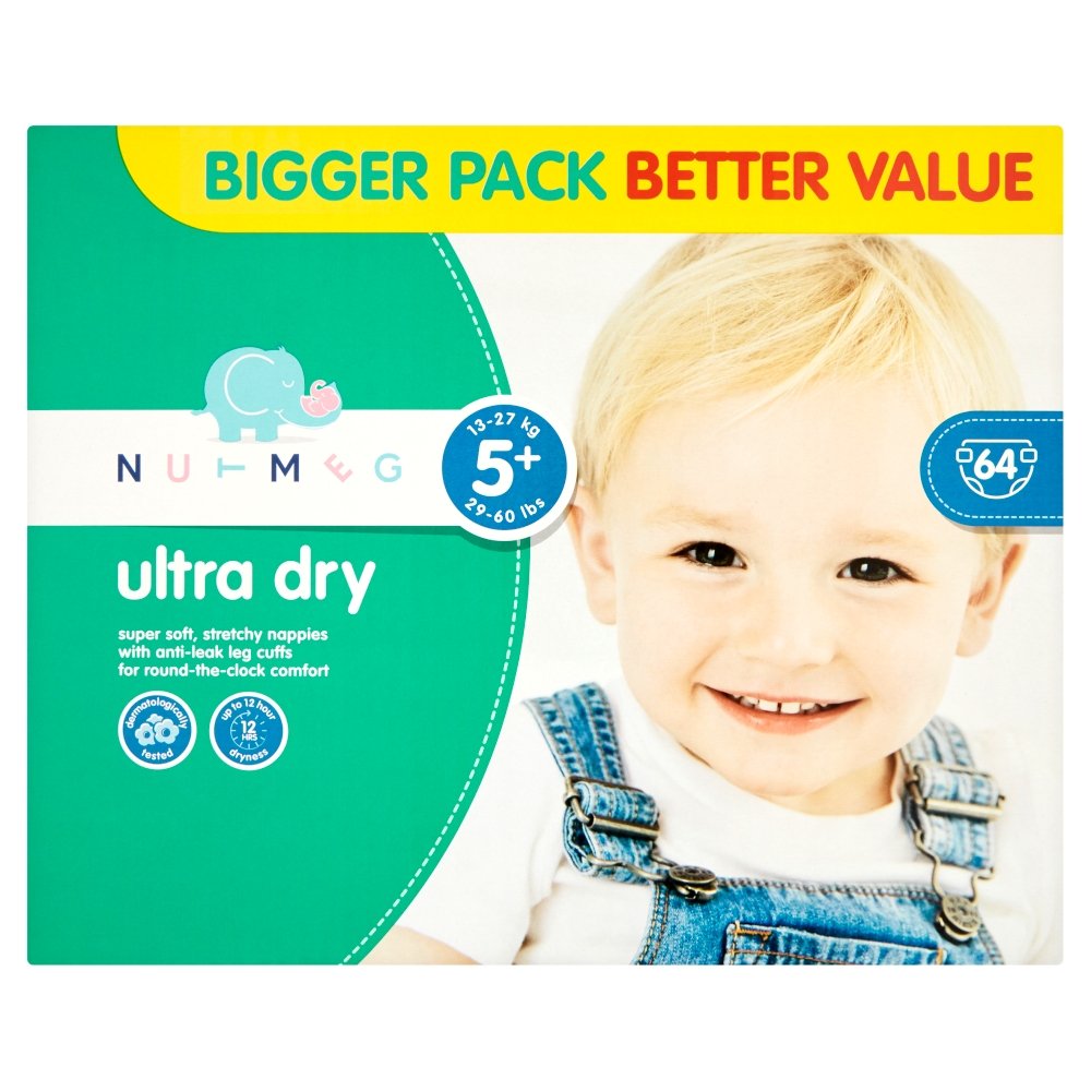 Morrisons Nutmeg Ultra Dry Plus Nappies Size 5