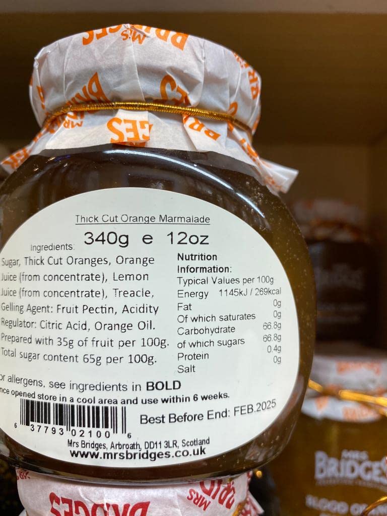 Mrs Bridges Thick Cut Orange Marmalade