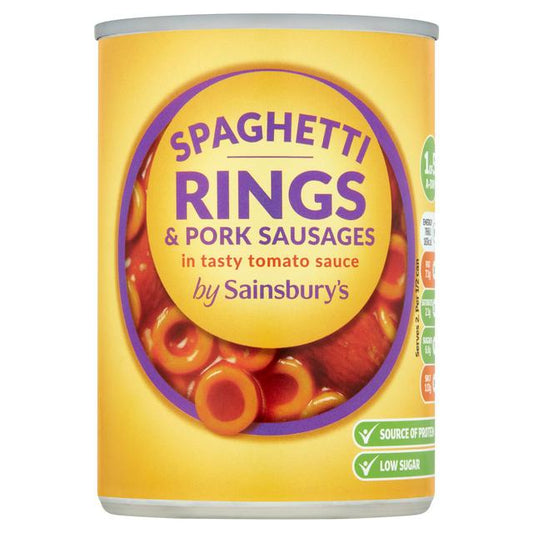 Sainsbury's Tinned Spaghetti Rings & Pork Sausages 400g