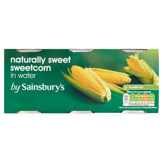 Sainsbury's Sweetcorn 3x198g (157g Drained)