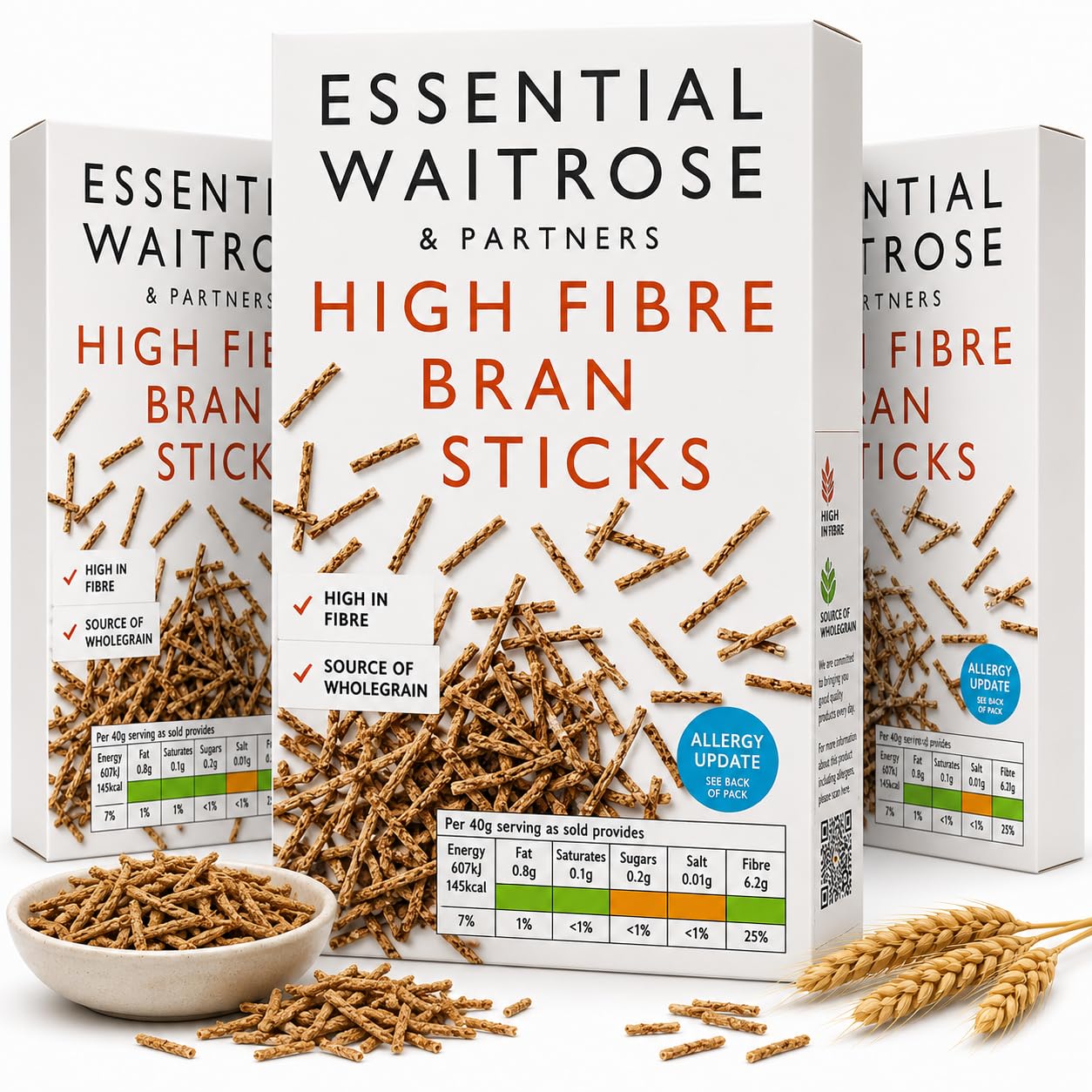 Essentials High Fibre Bran 750g, Pack of 3