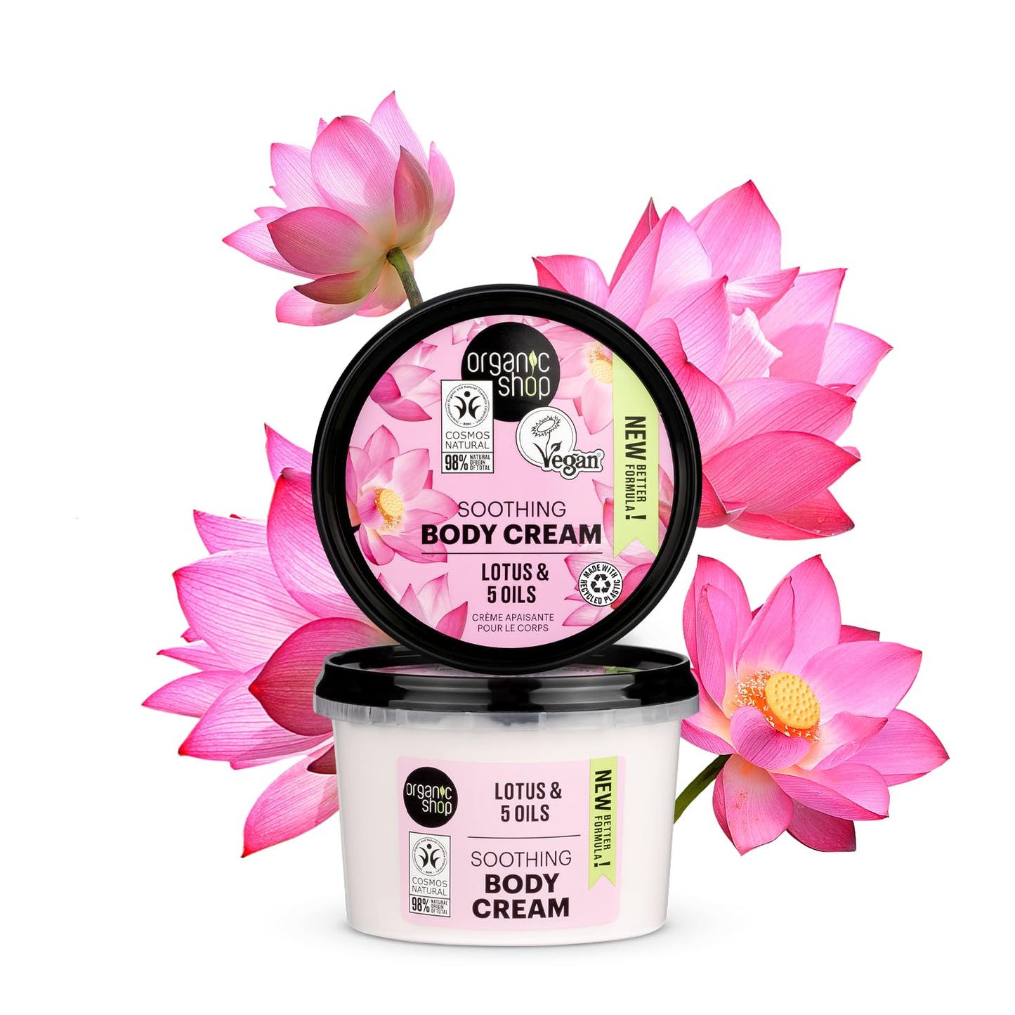 Organic Shop Indian Lotus and 5 Oils Body Cream, 250 ml