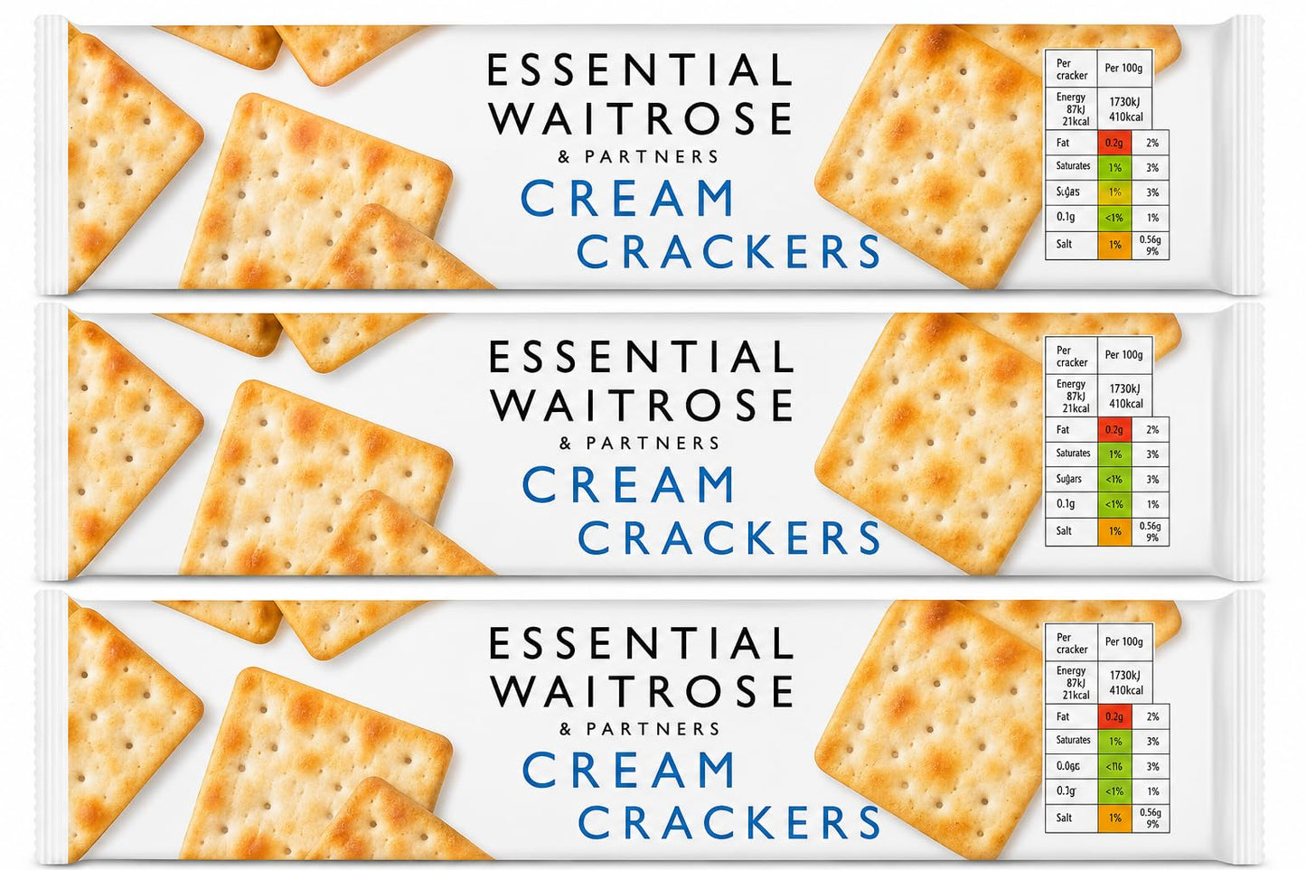 Waitrose ssential Cream Crackers 300g, Pack of 3