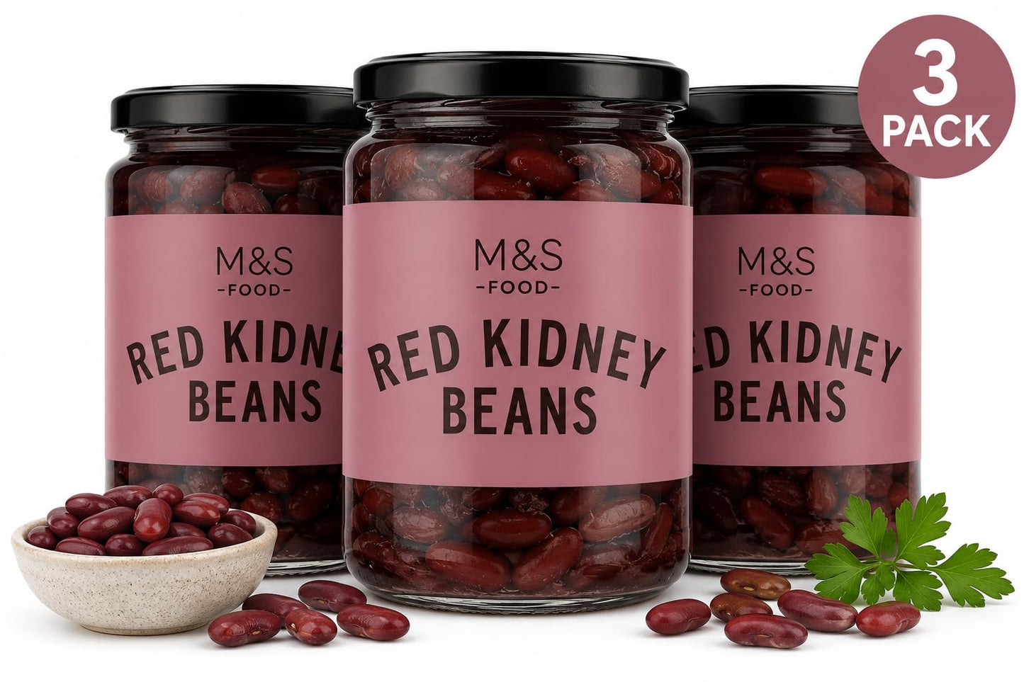 M&S Red Kidney Beans 430g, Pack of 3