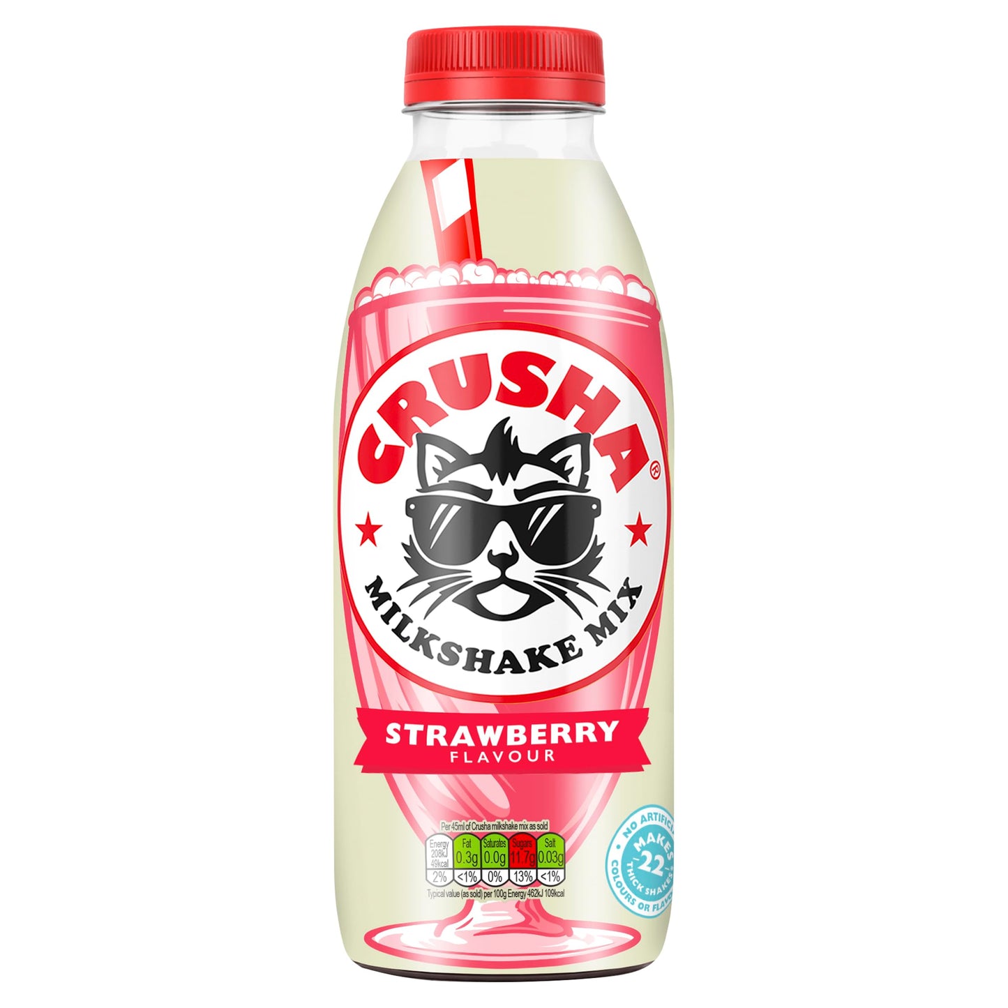 Crusha Strawberry Milkshake Mix - 1Litre