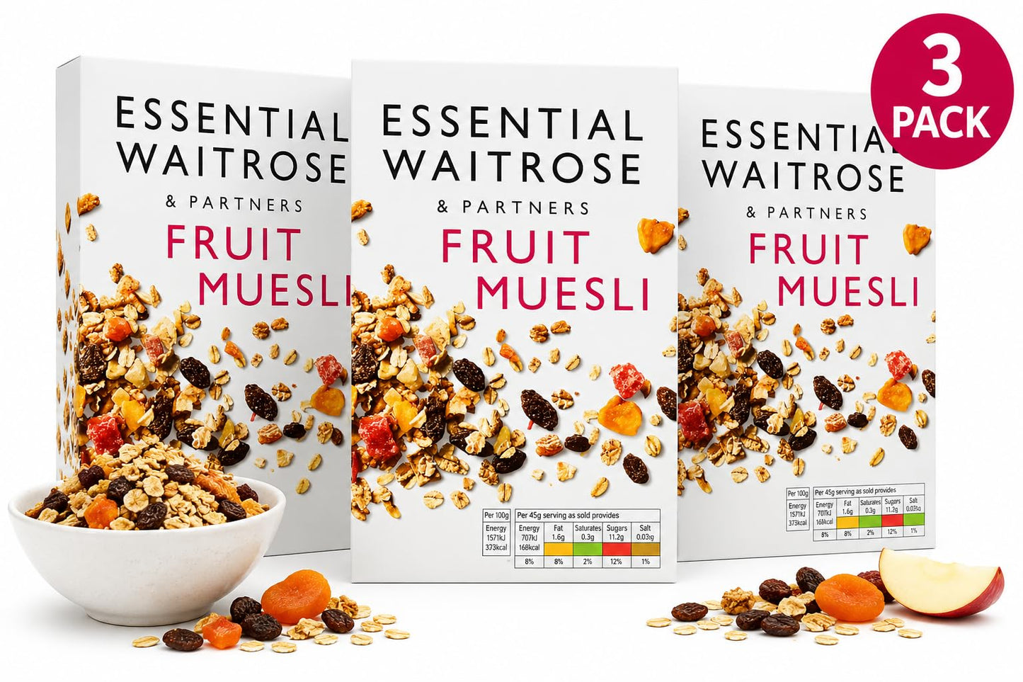 Essential Fruit Muesli 1kg, Pack of 3