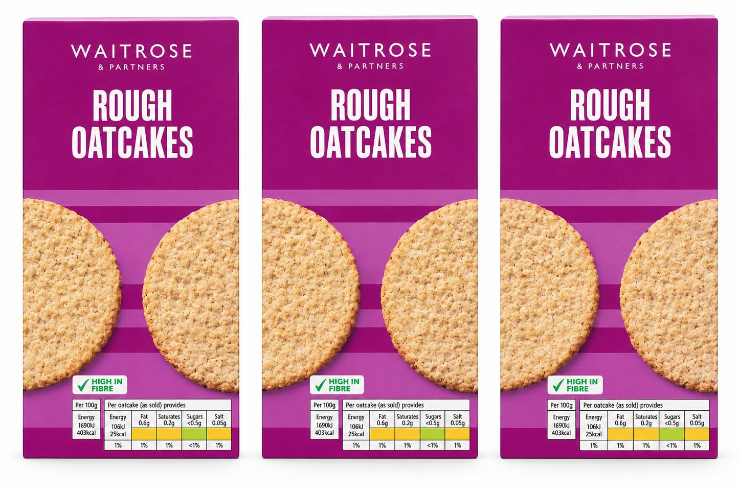 Waitrose Rough Oatcakes 250g, Pack of 3
