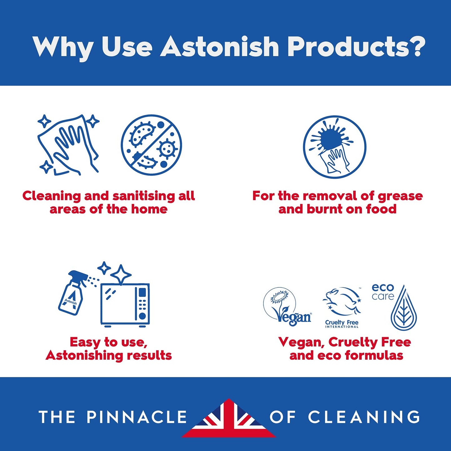 Astonish Vegan Disinfectant Spray, Ready to Use, Virus and Germ Killing, 550ml, Zesty Lemon,Yellow
