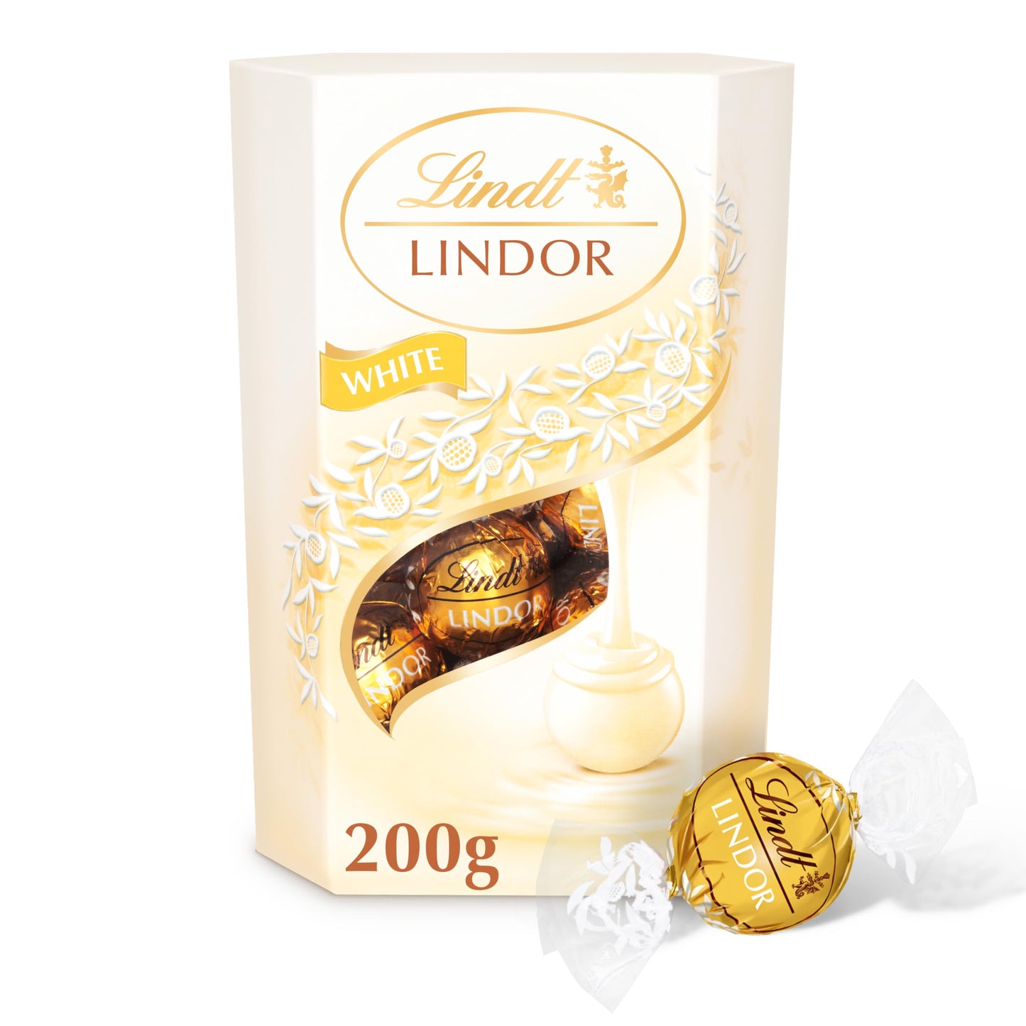 Lindt Lindor White Chocolate Truffles Box, 200 g