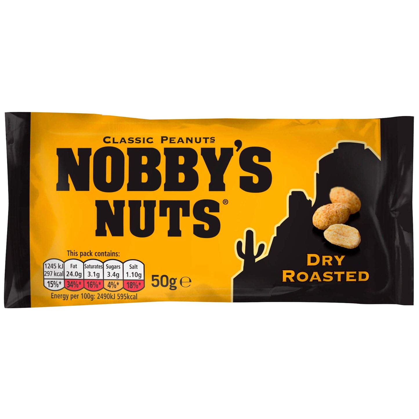 Nobby's Nuts Classic Dry Roasted Peanuts Pub Card - 1x24x50g