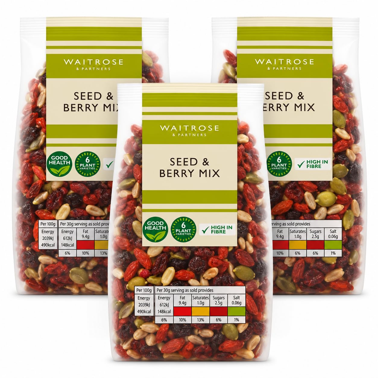 Waitrose Seed Berry & Goji Mix 180g, Pack of 3