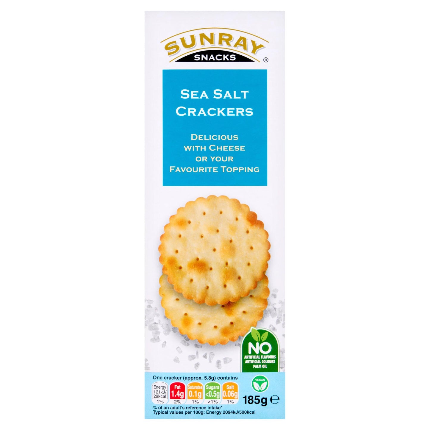 Sunray Snacks Sea Salt Crackers 185g