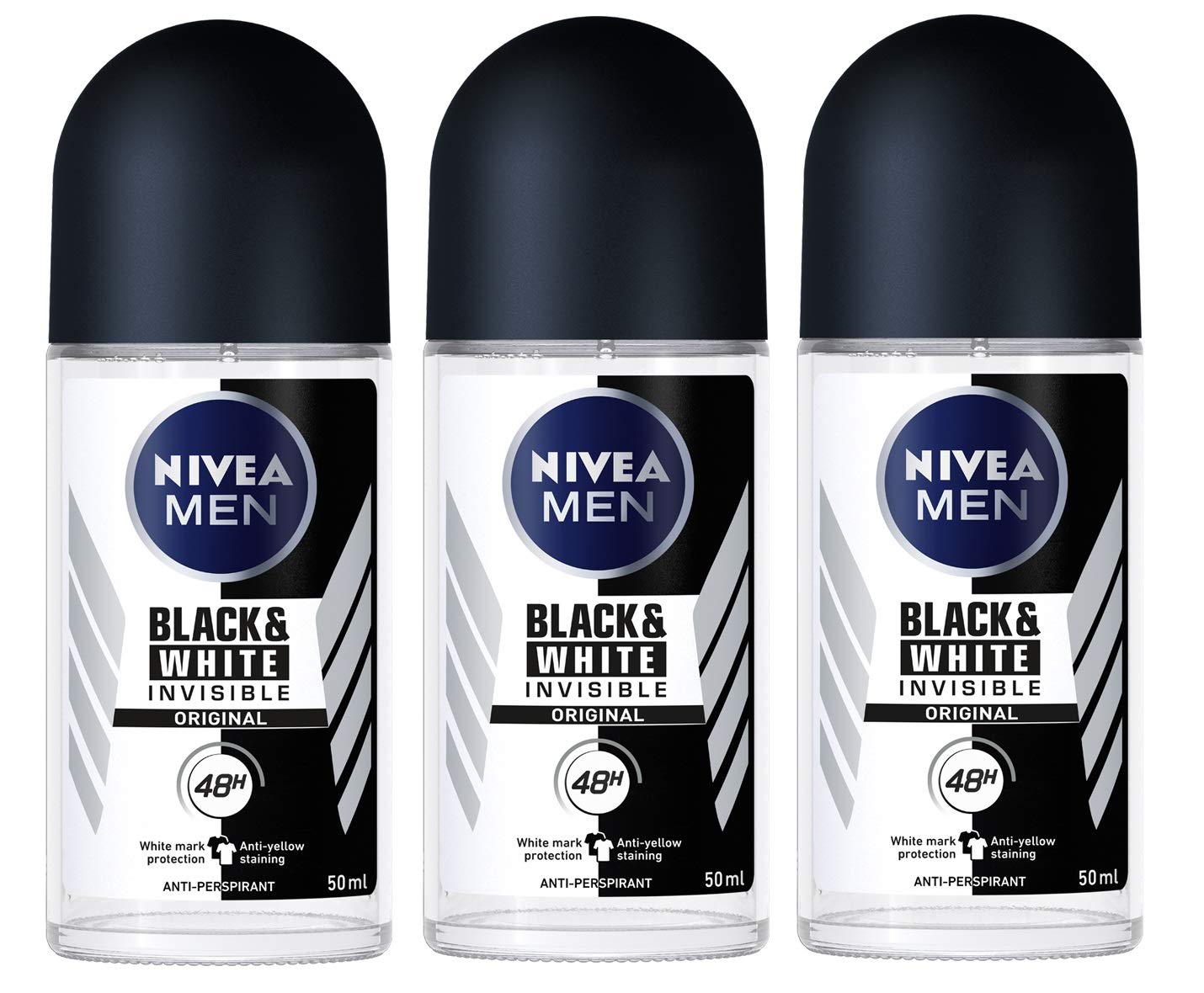 Nivea for Men Invisible for Black and White 48 Hours Deodorant Roll on 50 Ml. l by Nivea