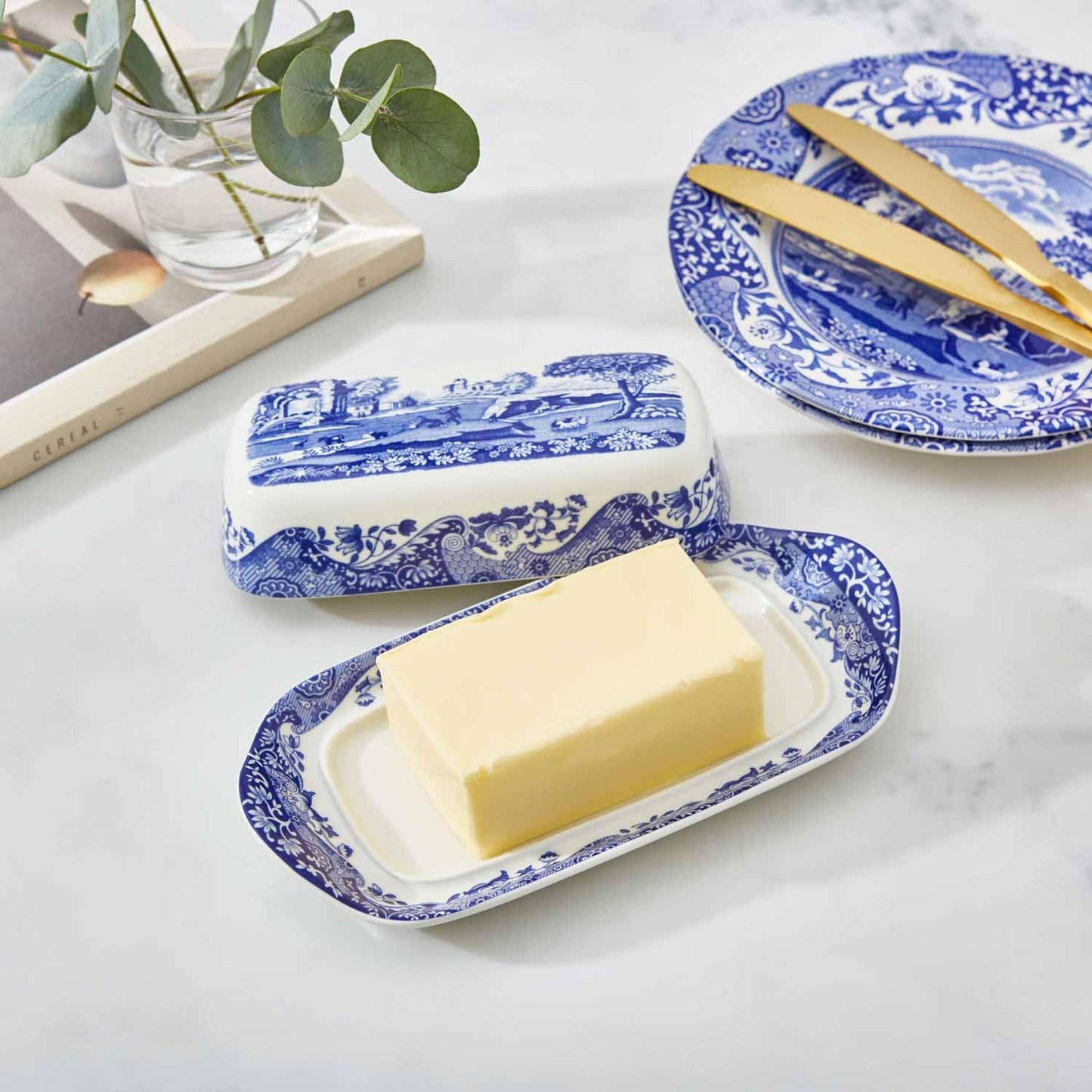 Spode Butterdose mit Deckel