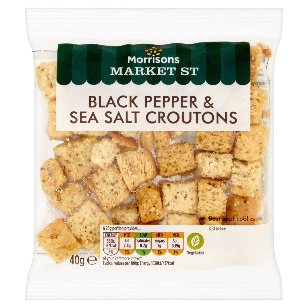 Morrisons Market St Black Pepper & Sea Salt Croutons, 40g