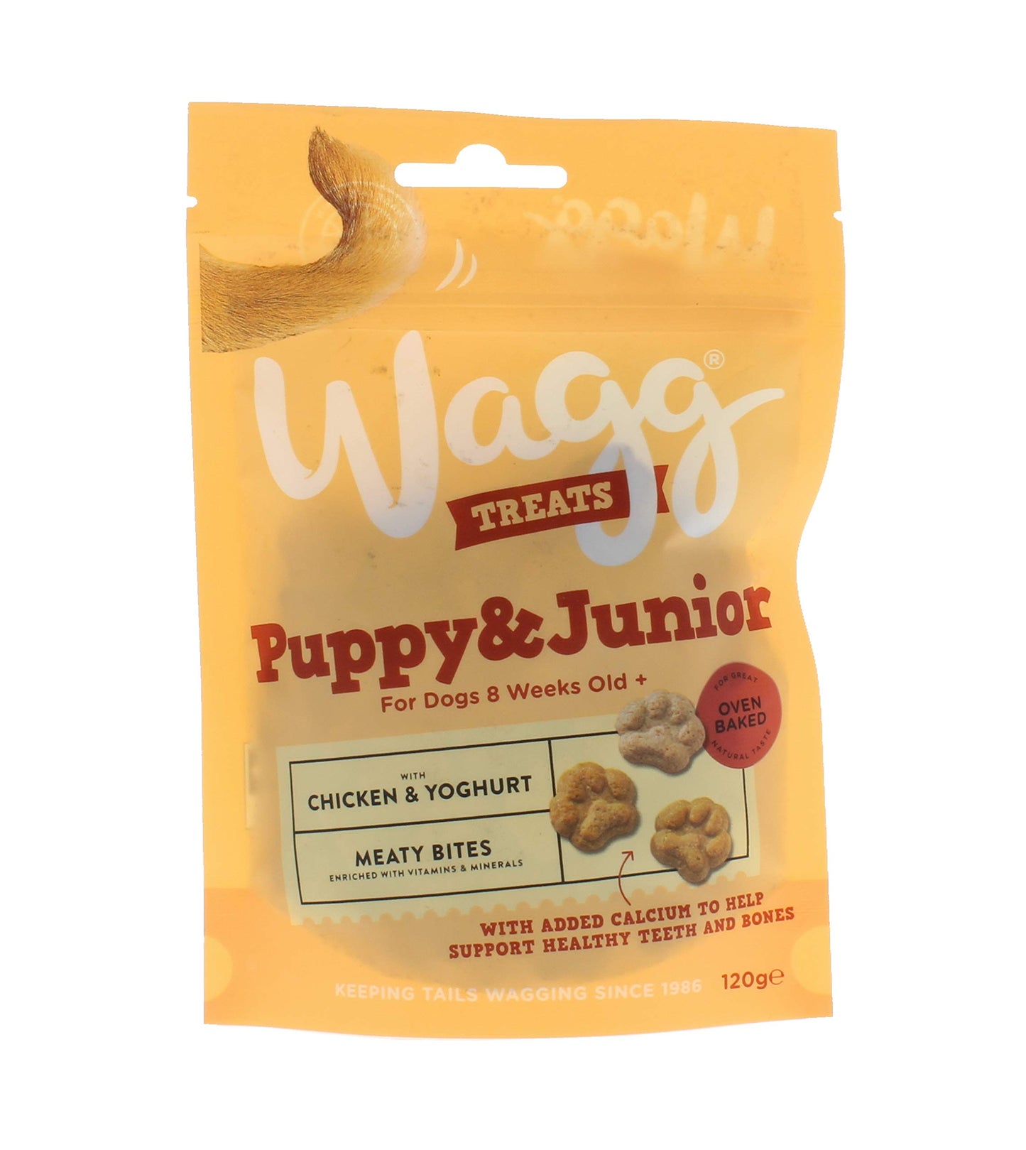 Wagg Puppy and Junior Treats with Chicken and Yoghurt, 120 g