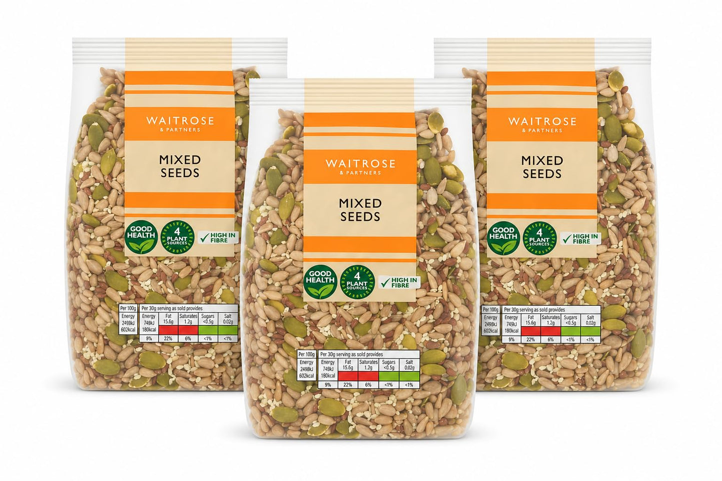 Waitrose Mixed Seeds 250g, Pack of 3
