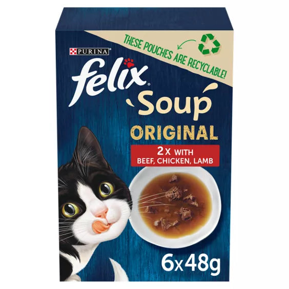 Felix Cat Food Soup Fish Selection 288G 6 Pack