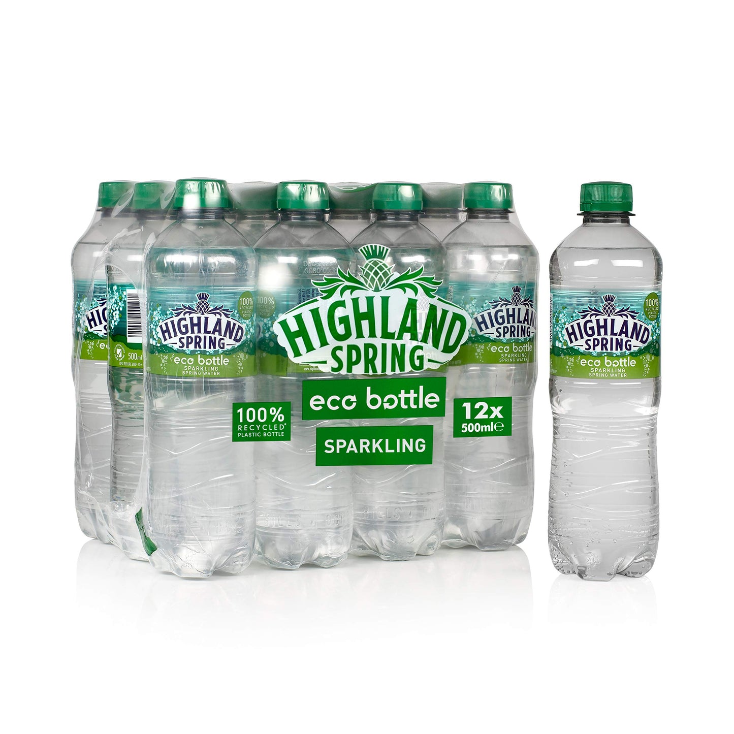 Highland Spring Eco Sparkling Water 12 x 500ml
