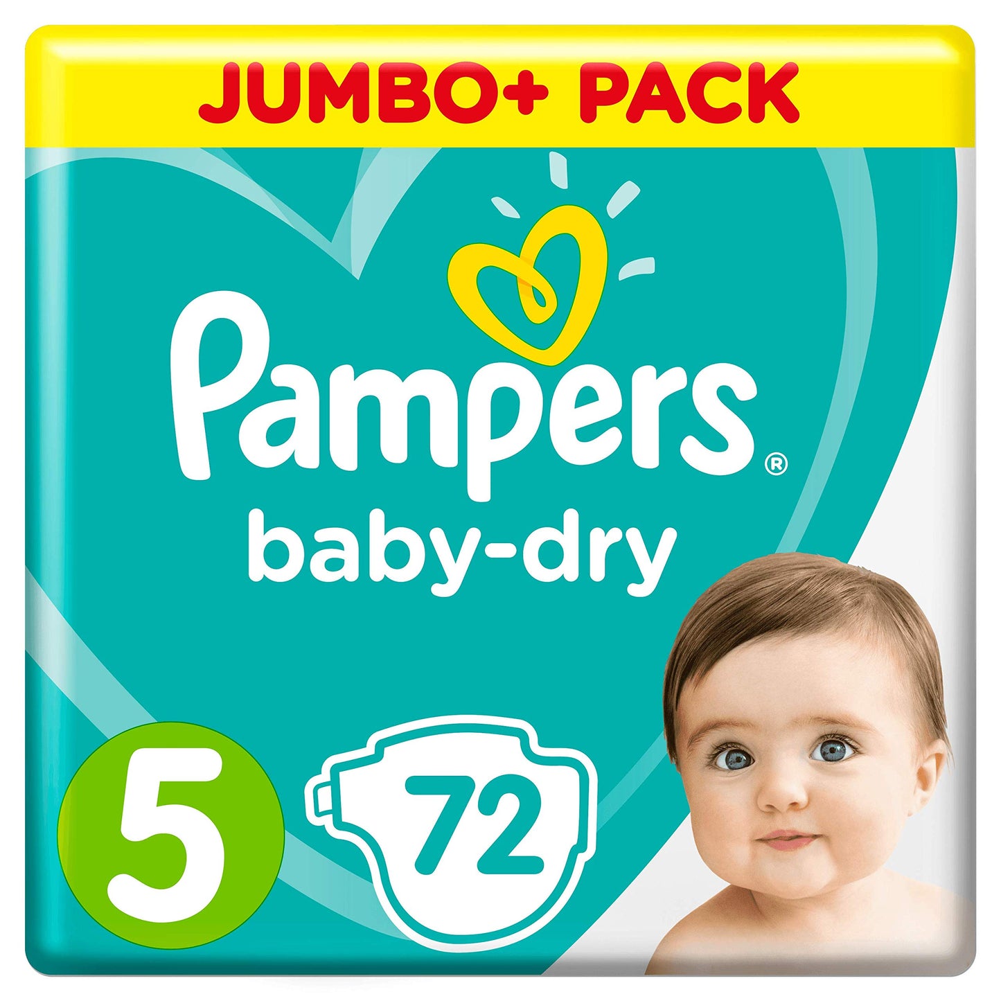 Pampers Size 5 Baby-Dry Nappies, 72 Count, Air Channels for Breathable Dryness Overnight (11-16 kg / 24-35 lbs)