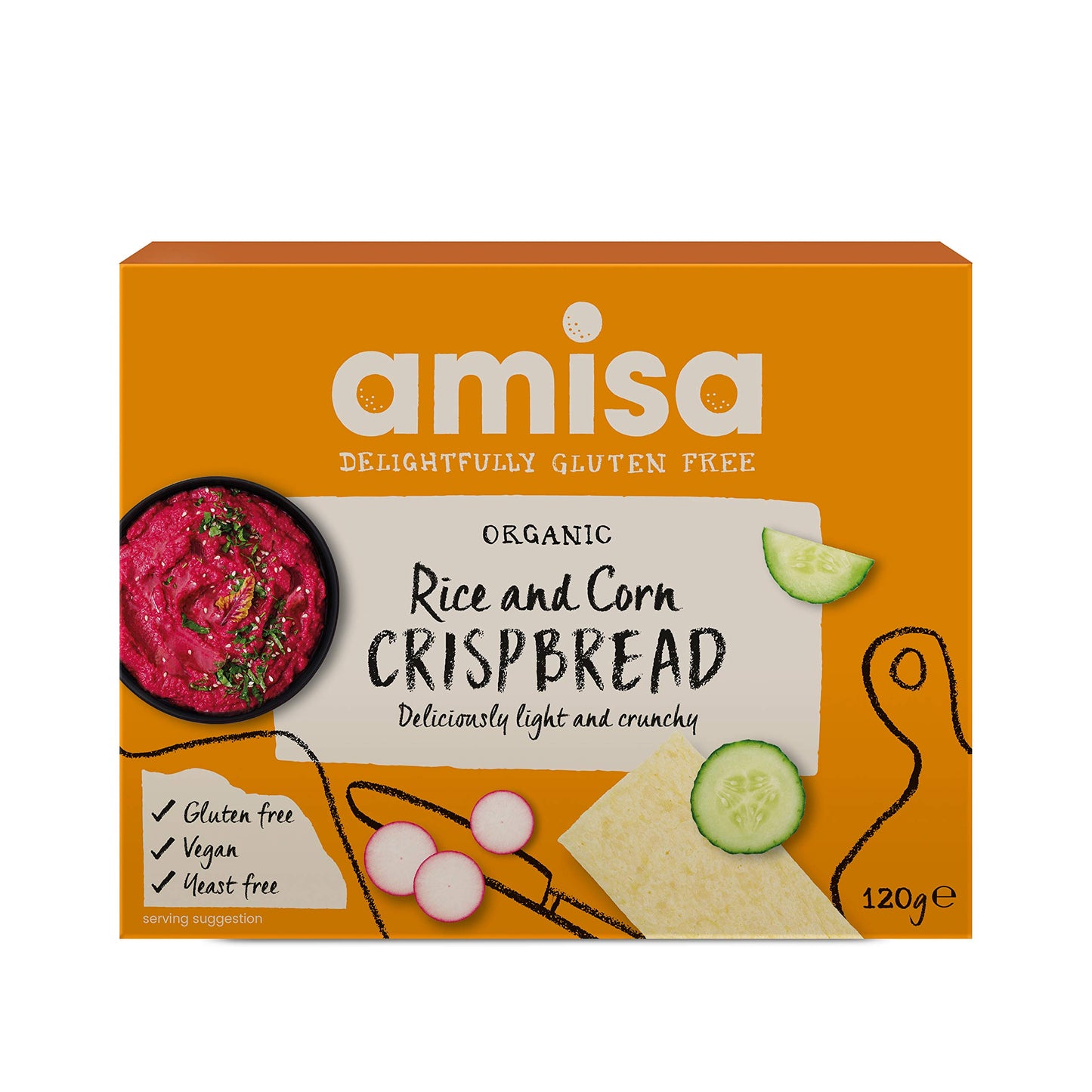 Amisa Organic Gluten Free Rice & Corn Crispbread 120g
