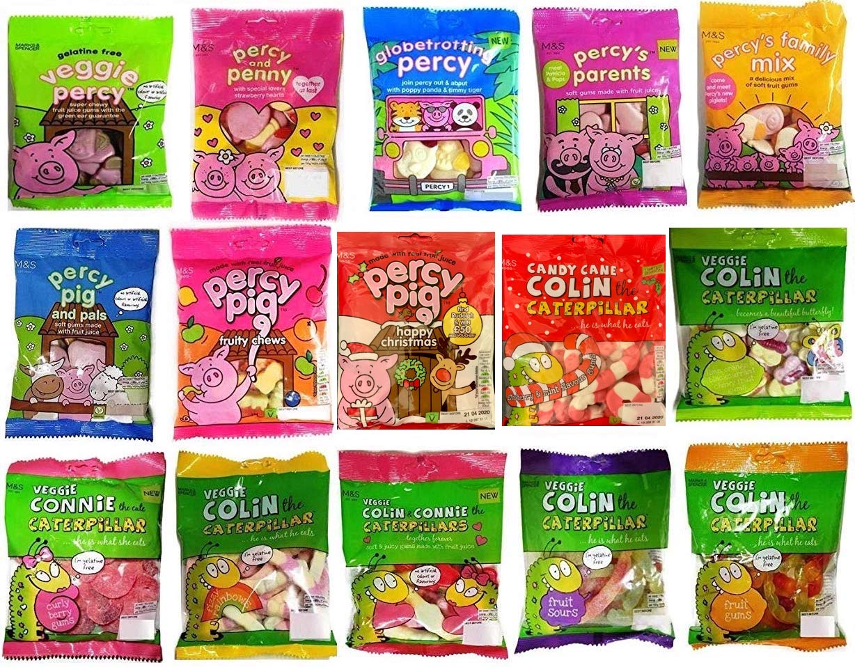 Mix & Match Percy Pig & Friends 5X 150g/170g Bags Variety | M&S Vegetarian Gummy Sweets