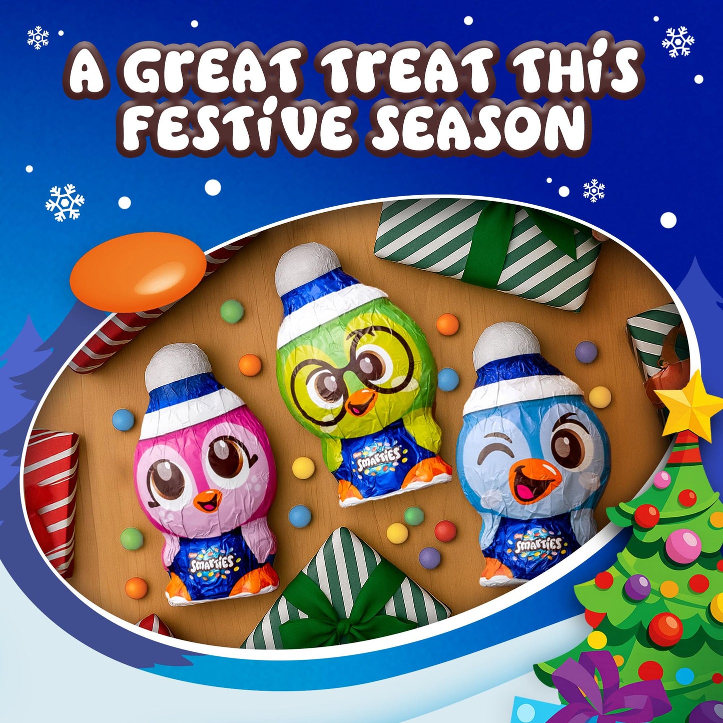 Smarties Milk Chocolate Christmas Penguin 94g | Christmas | Pack of 1