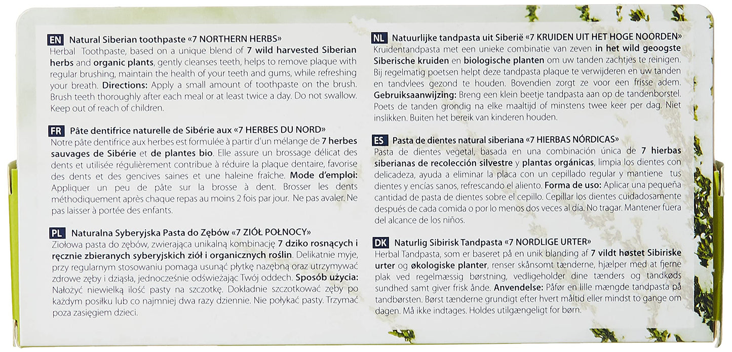 Natura Siberica Natural Siberian Toothpaste 7 Northern Herbs 100g
