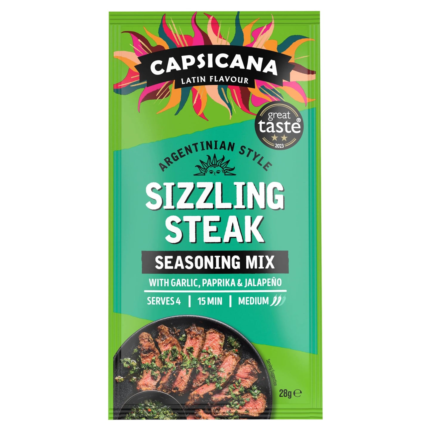 Capsicana Argentinian Garlic & Paprika Fajita Seasoning Mix Medium/Hot 28g