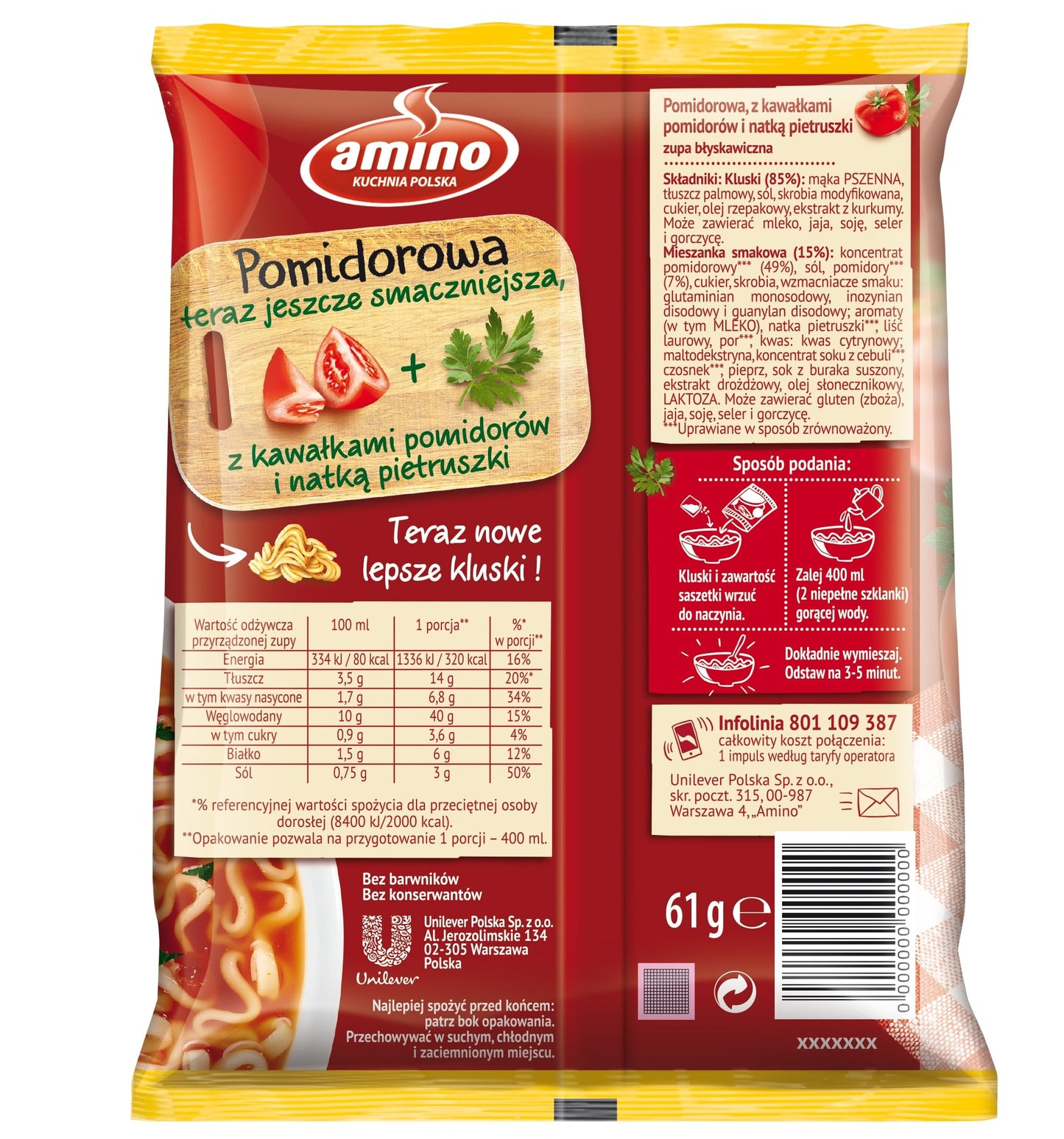 Amino Tomato Soup with Noodles, 61 g