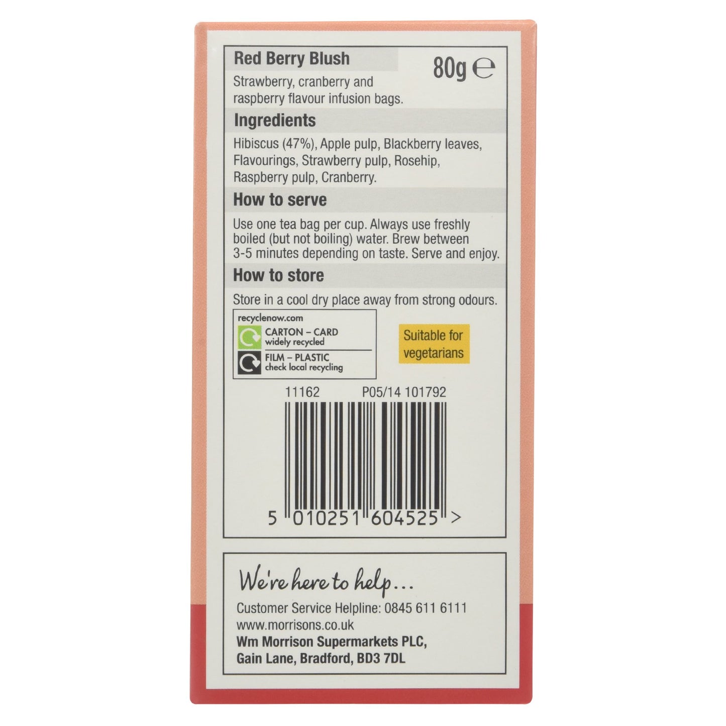 Morrisons Red Berry Blush Bags, 80g