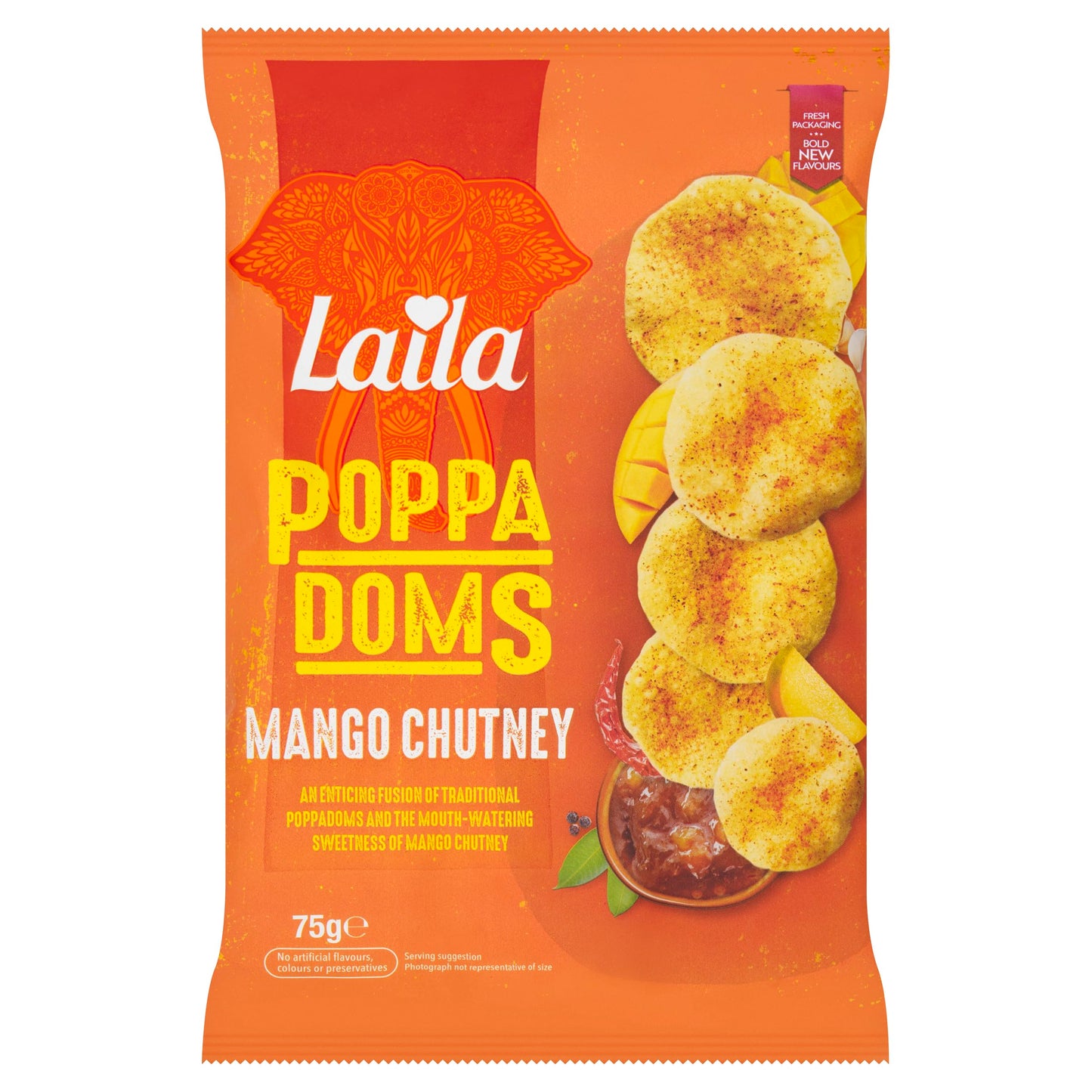 Laila Mango Chutney Poppadoms 80 g