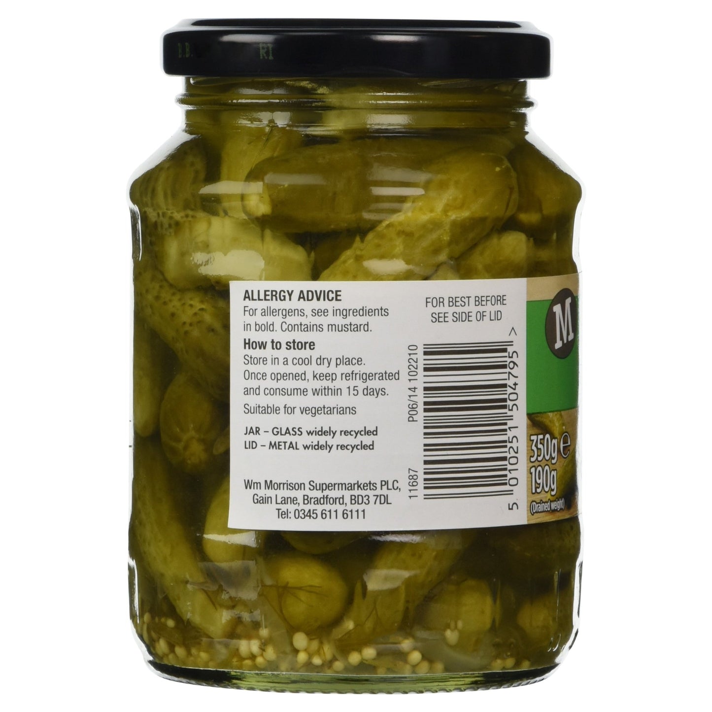 Morrisons Cornichilled: 33 to 38 degreesons With Herbs 350G