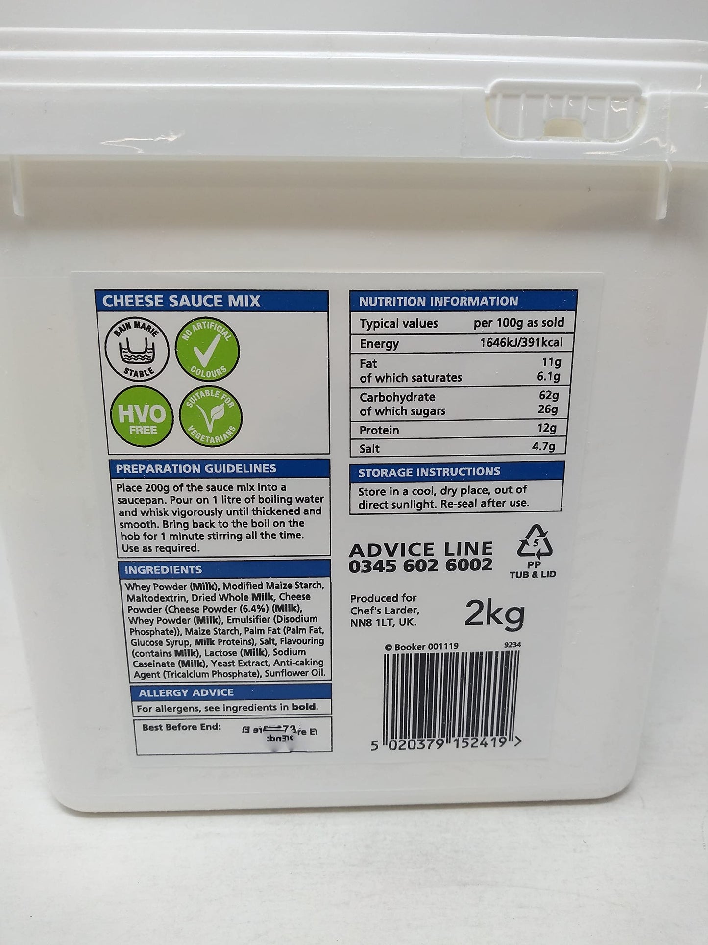 Chef's Larder Cheese Sauce Mix 1 x 2kg