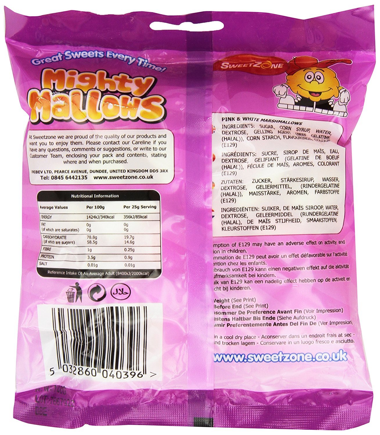 SweetZone Mighty Mallows 140 g (Pack of 5