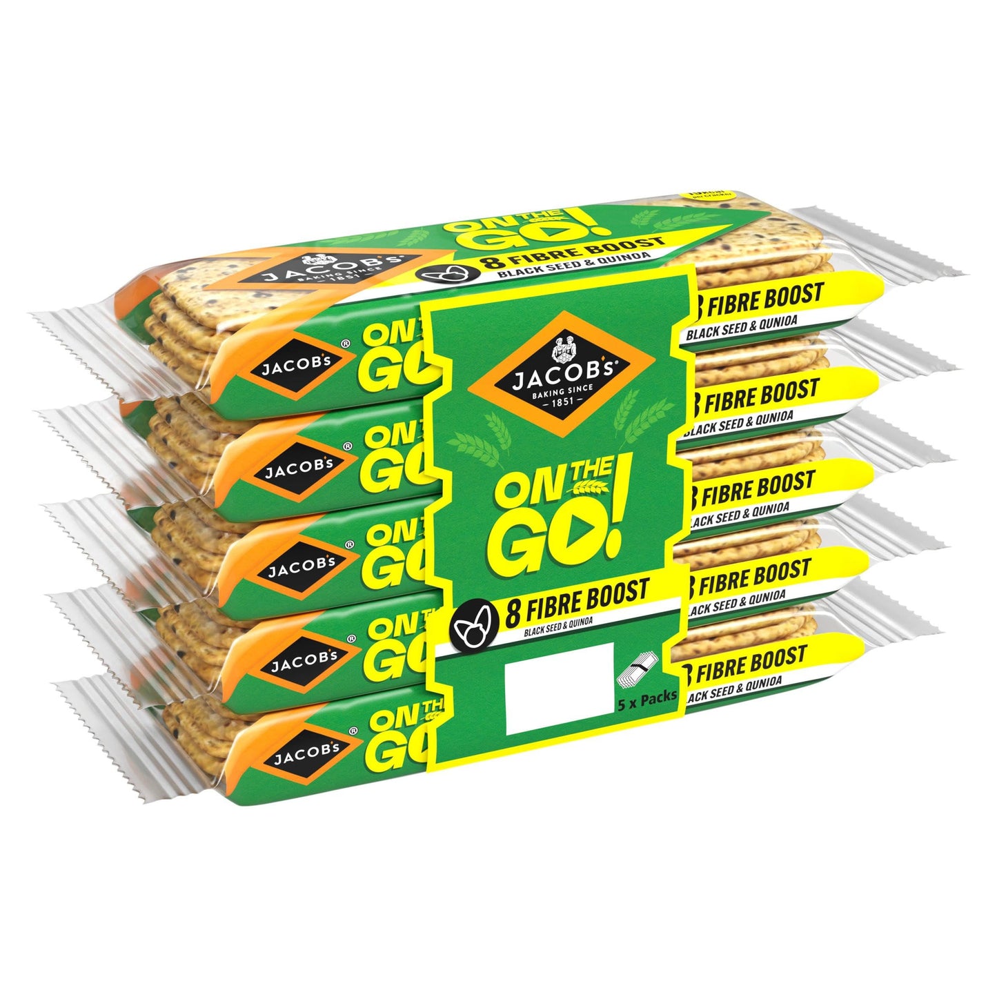 JACOB'S On The Go Fibre Cracker Biscuits (Pack of 5)