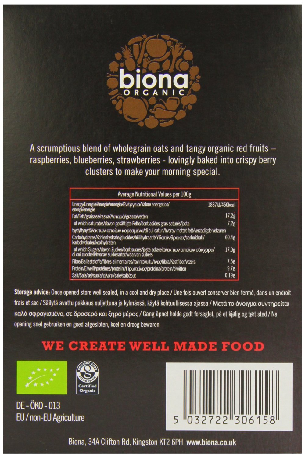 Biona Organic Wild Berry Crispy Granola 375g