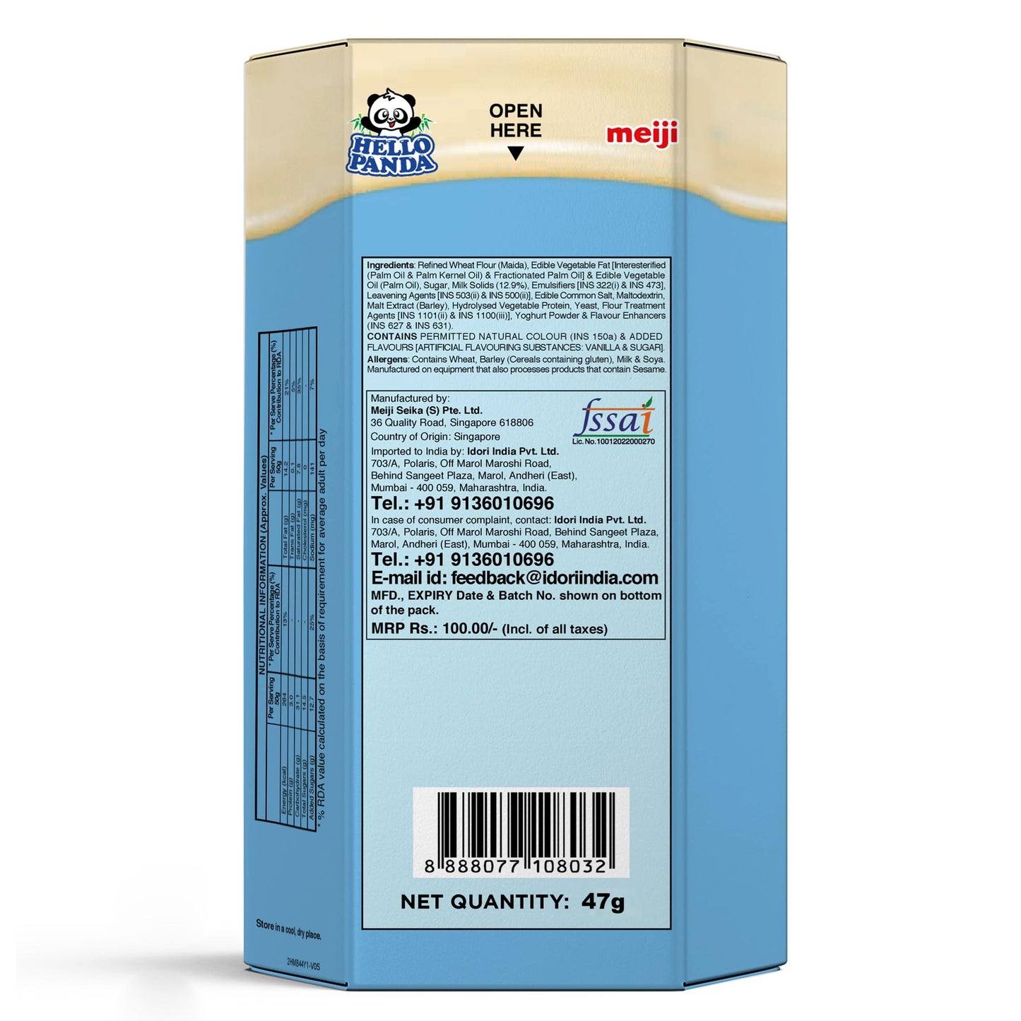 Meiji Hello Panda Biscuits with Creamy Milk Filling 10 x 50g