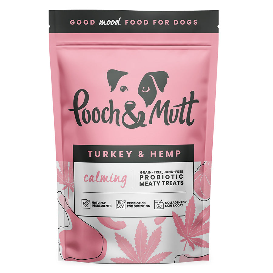 Pooch & Mutt Calming Meaty Dog Treats With Turkey & Hemp 120g