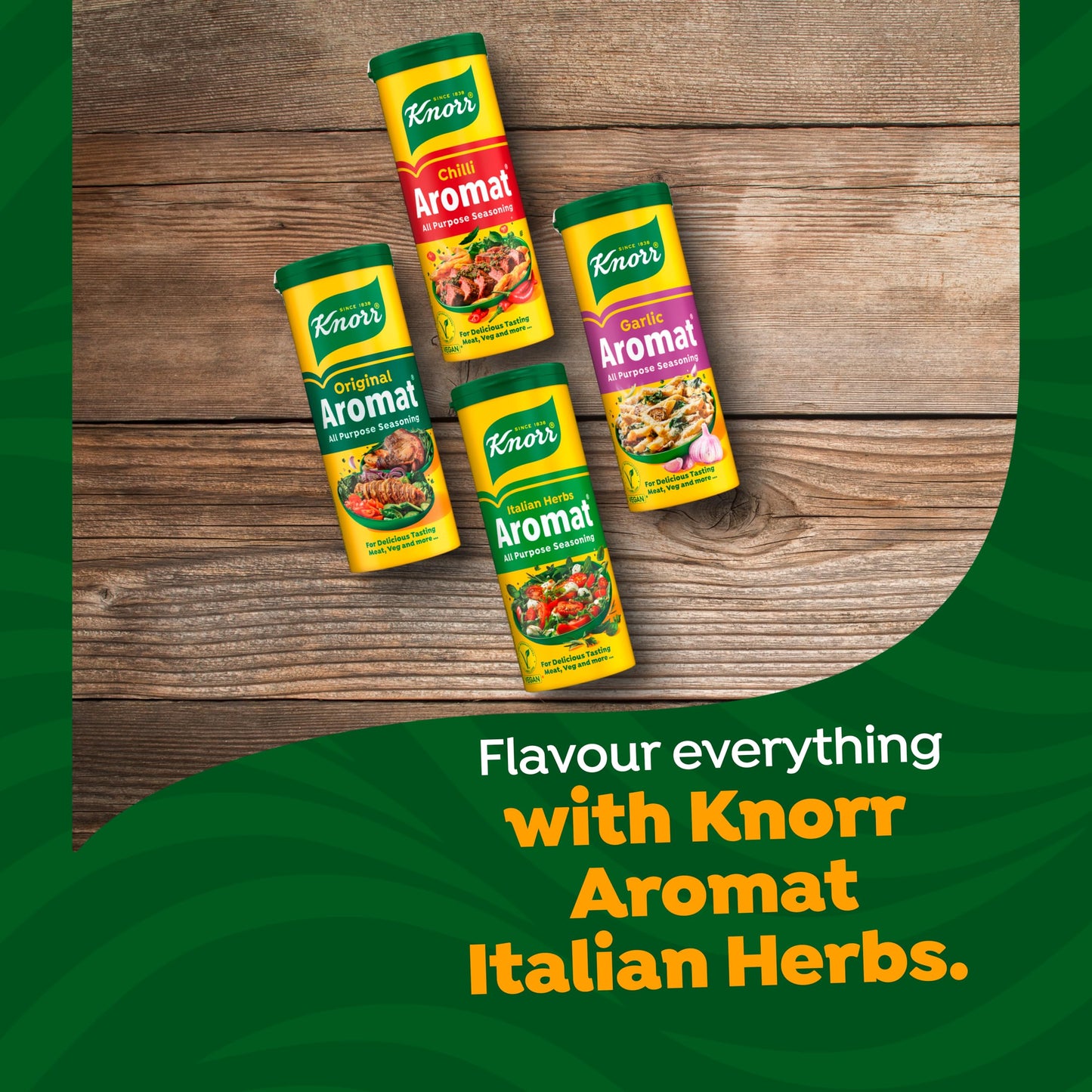 Knorr Aromat Italian Herbs All Purpose Seasoning seasoning mix free from artificial colours and preservatives for vegetables, rice, pasta or salads 60 g
