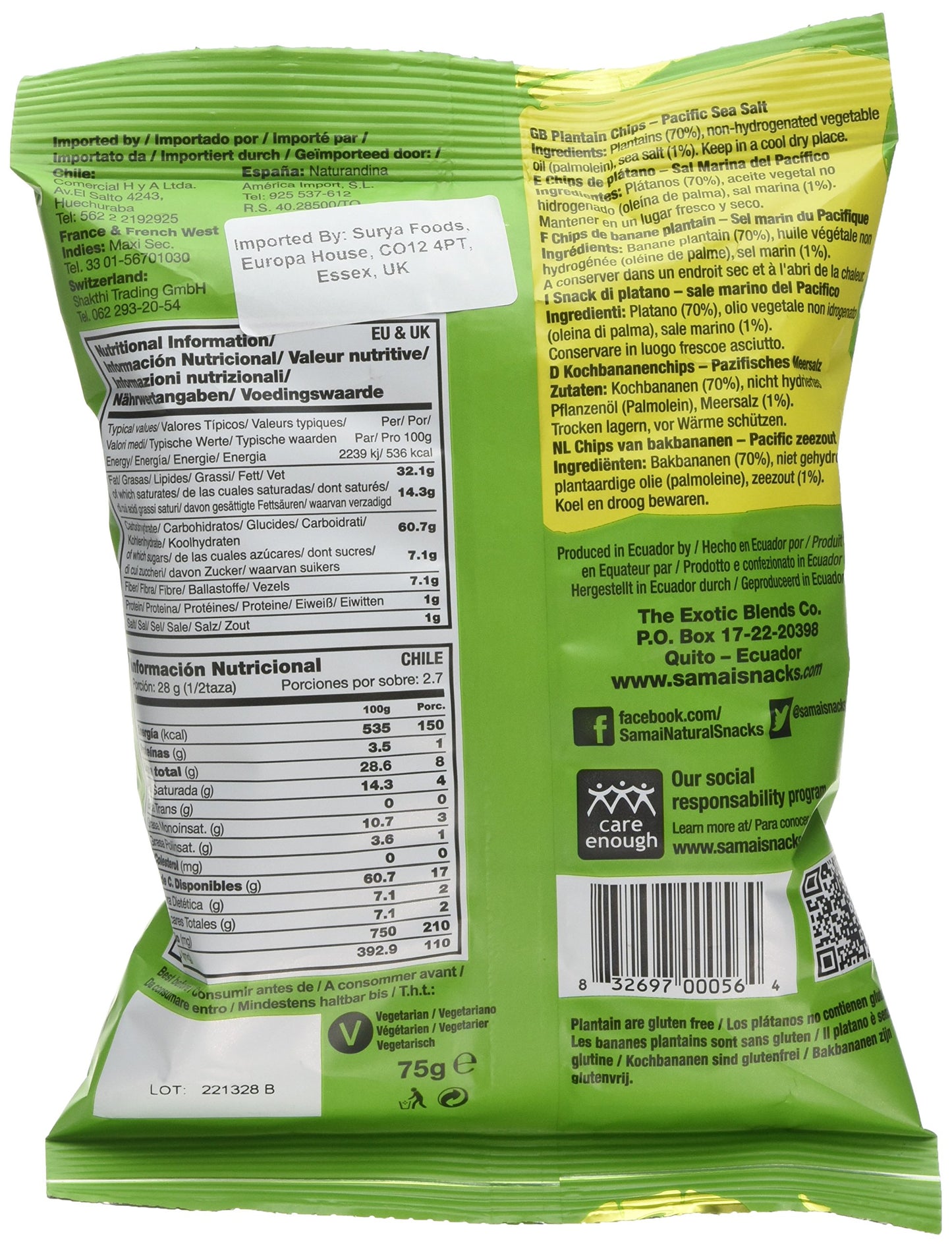 Samai Plantain Chips Salted, 75g