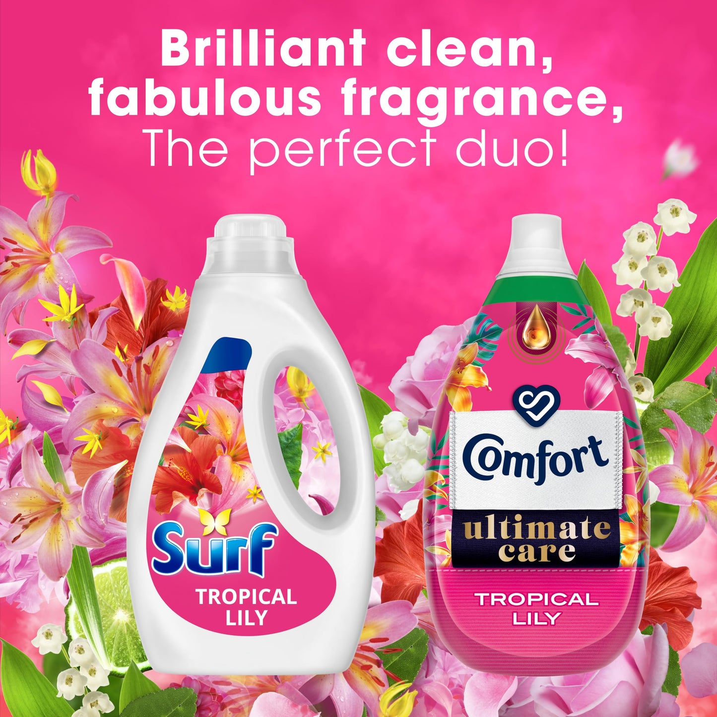 Surf Tropical Lily Laundry Washing Liquid Detergent with a joy-infused fragrance & natural essential oils lasting up to 12 hours in wear for brilliantly clean results 95 washes 2.565 L