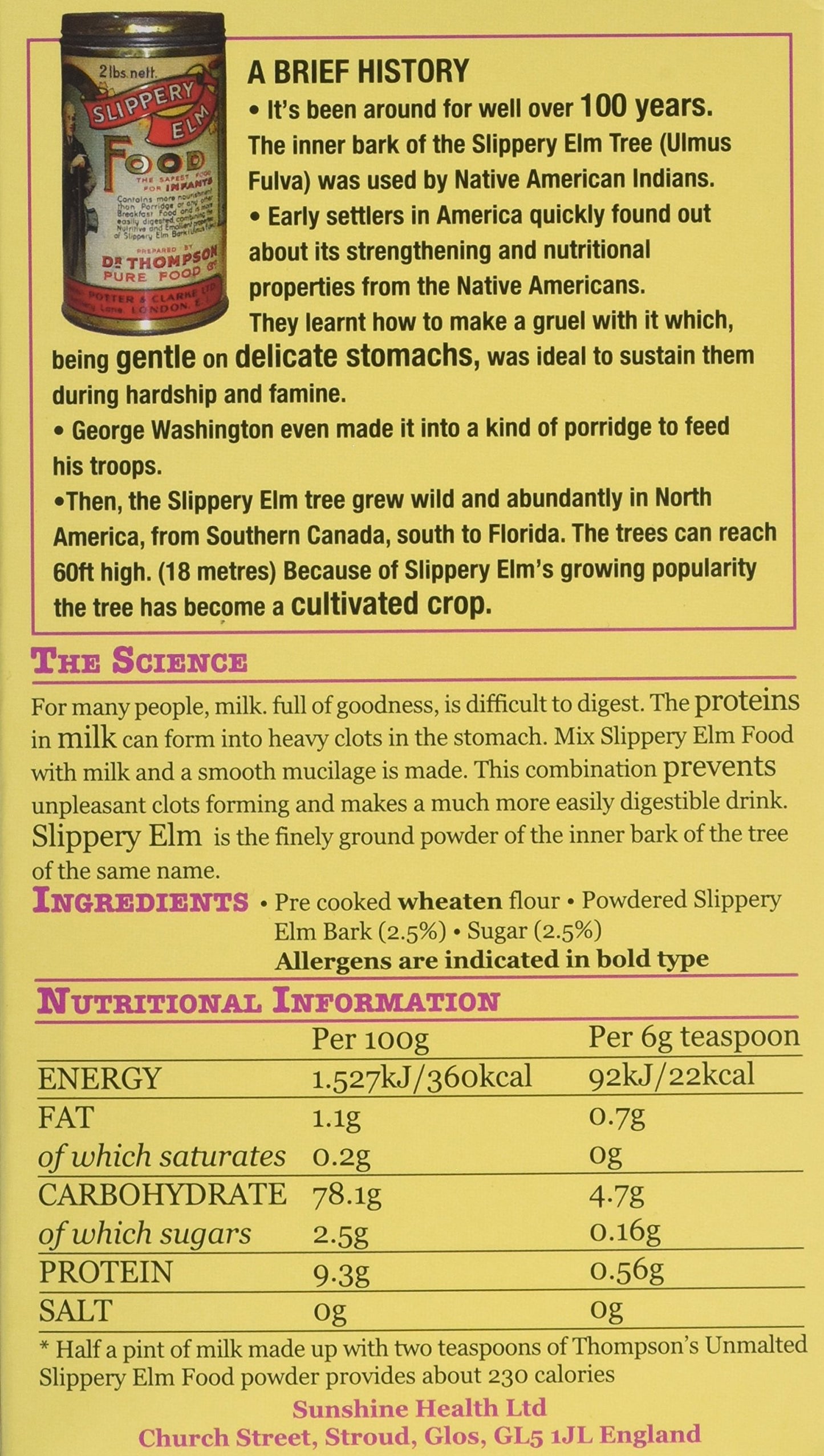 Thompson's Slippery Elm Plain Food 454 g